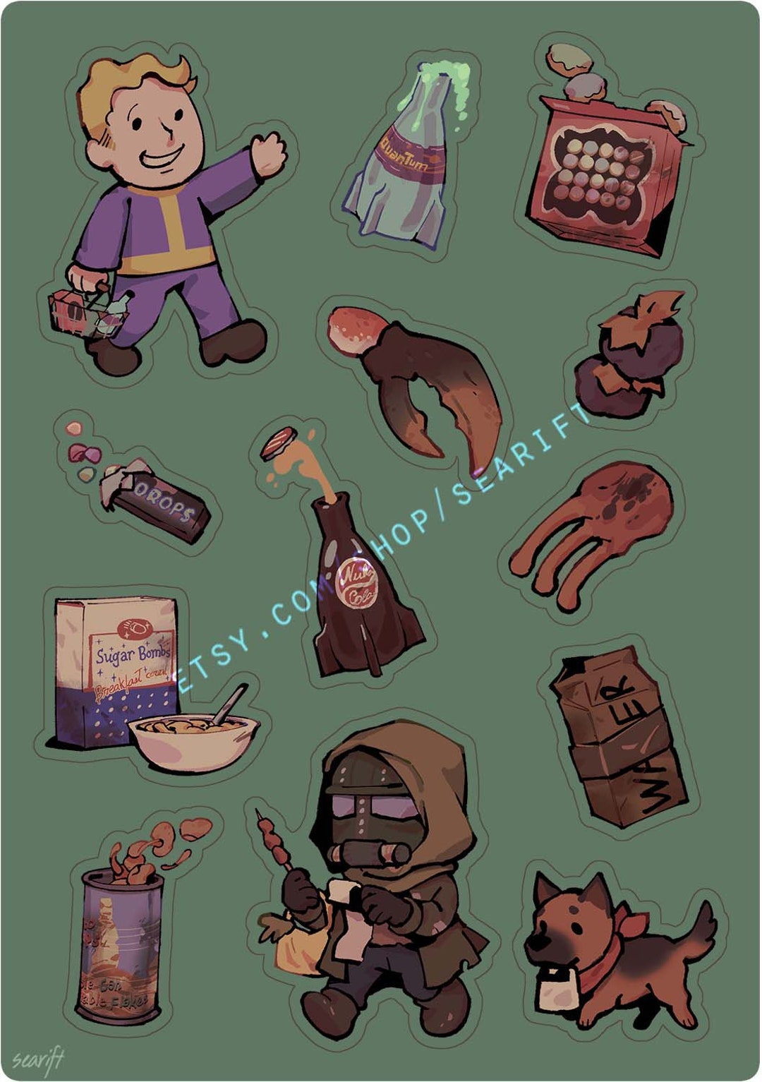Fallout Groceries / Sticker Sheet - Etsy