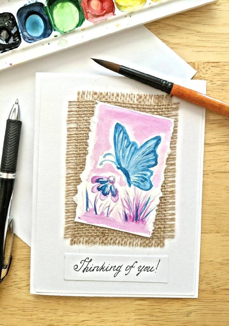 Hand painted greeting cards Handmade cards Watercolor card Etsy