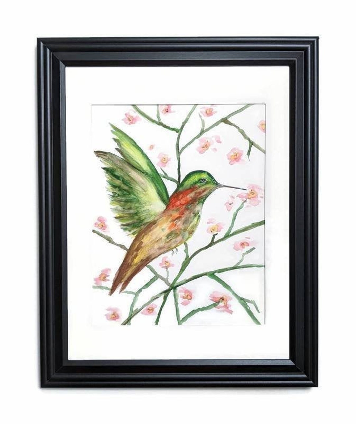 Hummingbird print Bird print wall art Framed wall art Etsy