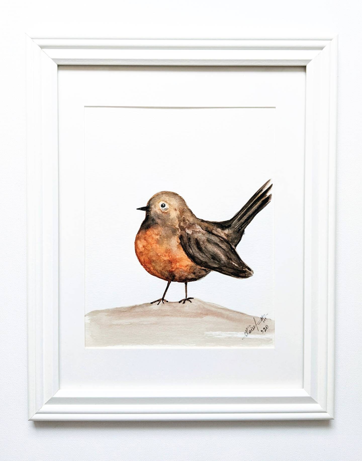 Robin Painting Bird Art Framed Wall Art Robin Wall Art Etsy