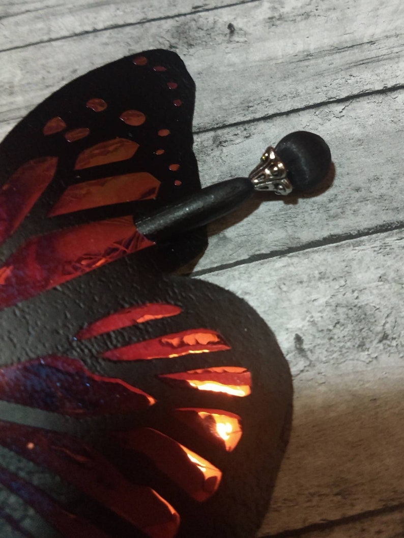 Holographic Butterfly Hair Slide Stick Barrett Vegan Leather Accessories for Long Hair