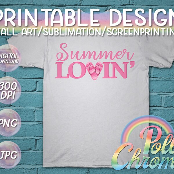 Summer Lovin' pink Digital Design for Sublimation and Printing