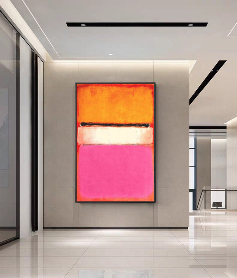  Oeuvre  abstraite rose toile minimaliste  rouge peinture Etsy