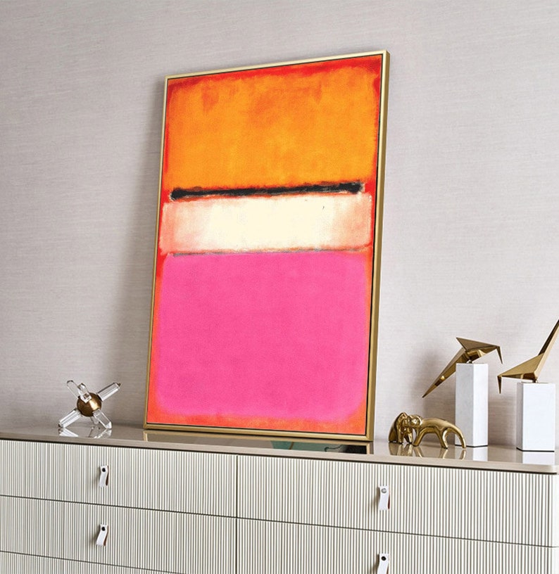 Oeuvre  abstraite rose toile minimaliste  rouge peinture Etsy