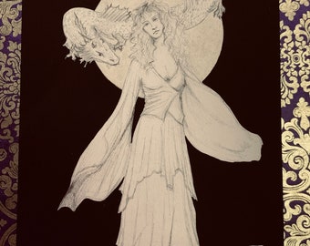 Gold Dust Woman - 5x7 Fine Art Print - Stevie Nicks - Fleetwood Mac - Dragon - Rock Goddess - Witchy Woman