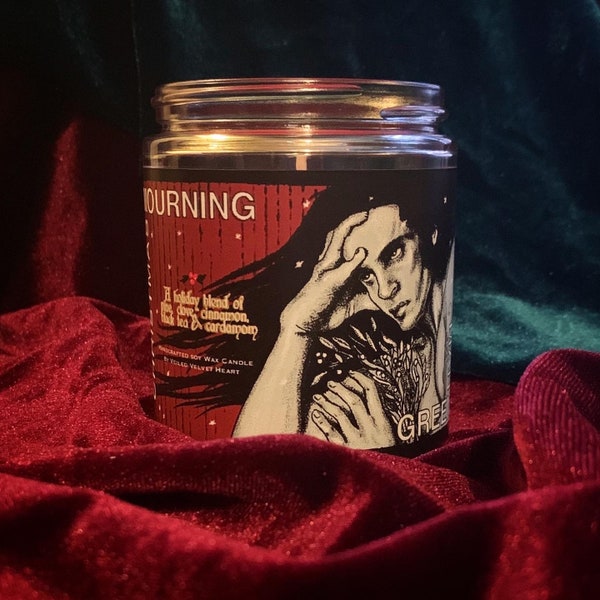 GREEN MAN - Christmas Mourning - Peter Steele Candle - Type O Negative - 8oz Handmade Soy Wax Candle - Gothic Metal