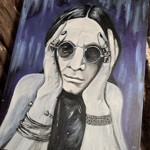 Ozzy Osbourne ORIGINAL 11x14 Inch Acrylic Painting, 2020 - Prince of Darkness - Heavy Metal - Black Sabbath