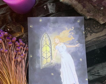 Come in out of the Darkness - 5x7 or 8.5x11 Fine Art Print - Witch Art - Stevie Nicks - Magical Art - Celestial - Mystical Art