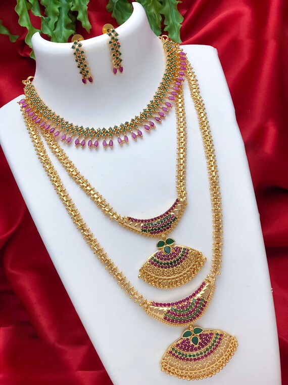 Long and Short Necklace Combo Set 
