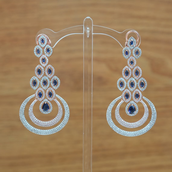 Elegantly Designed Chandelier Style Diamond Drop Earrings