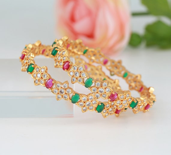 Multi colour stone sale bangles