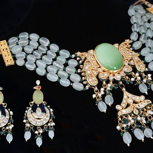 Pachi kundan Jewelery set online | Gold Plated Heavy Bridal Kundan choker necklace | BestBollywood Indian Pakistani bridal Kundan choker set