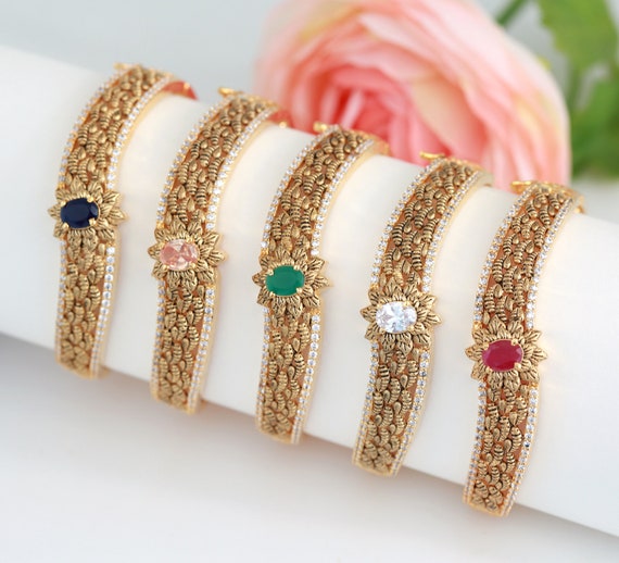 Stone kada bangles discount