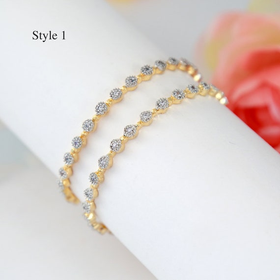 Gold Plated Real American Diamond Bracelet