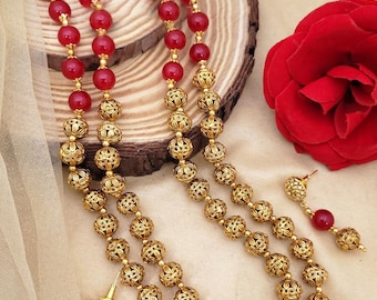 Beads Mala Designs In Gold Traditional Handcrafted Golden Beads