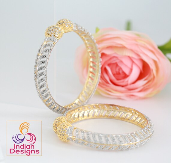 Cz stone bangles online sale