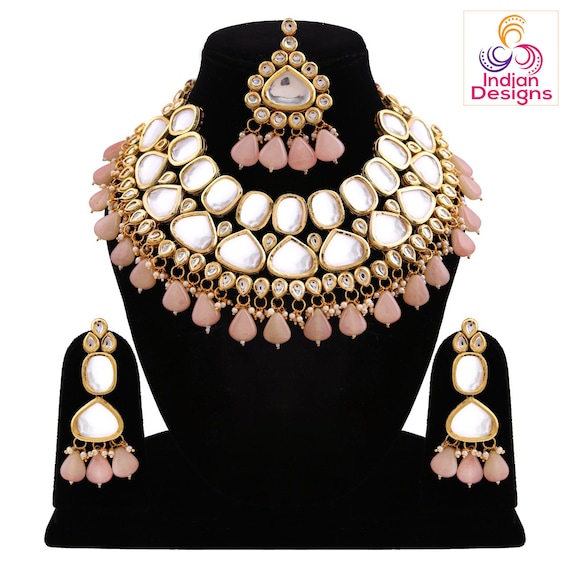 Latest Kundan Bridal Designs With Maang Tikka Gold Plated Heavy