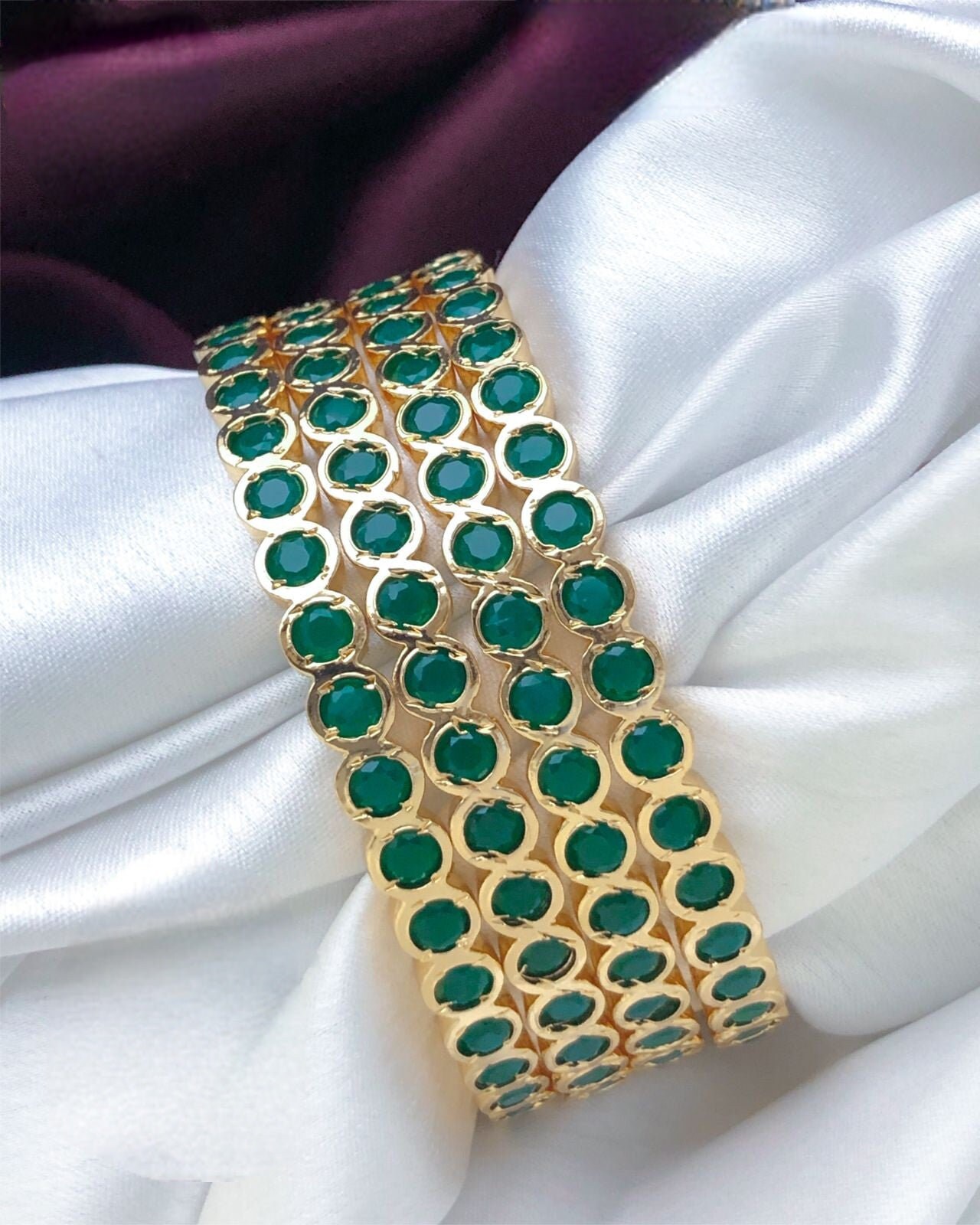 Positano Emerald Green Bangle main image 1