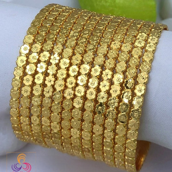 Ein Gramm Vergoldetes Armband Armbänder Set von 12 | Traditioneller indischer Schmuck Hochzeit Armreif Set | Bollywood Ethnic Armreif Set