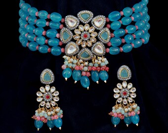 Kundan choker designs | kundan beaded choker |Indian Kundan Necklace Choker | Pakistani kundan jewellery | victorian bridal choker necklace