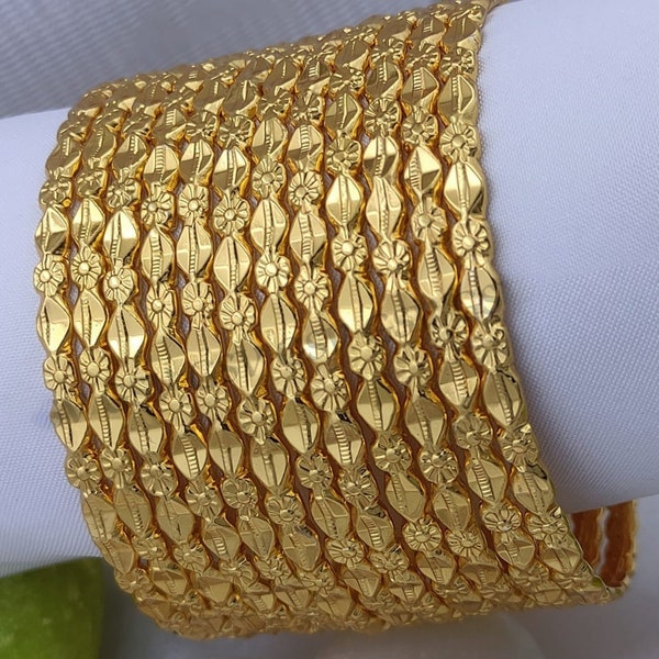One gram Gold Plated Daily wear Bangle Bracelets set of 12 | Traditional Indian Jewelry Wedding bangle set | Bollywood Ethnic Bangle set