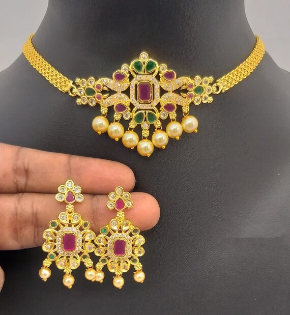 South Indian Choker Necklace Designs 