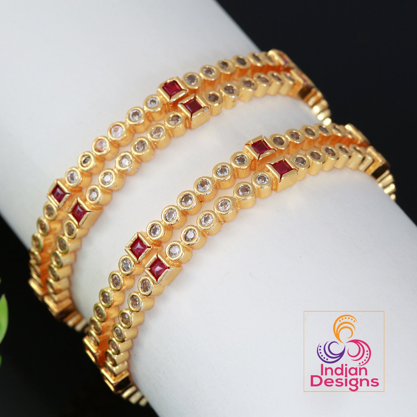 Stone bangle best sale design