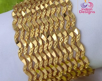 One gram gold-plated daily wear bangle bracelets set of 12 |traditional indian jewelry wedding bangle set |bollywood ethnic bangle set