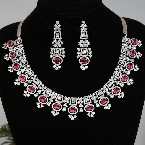 Black diamond cheap necklace set