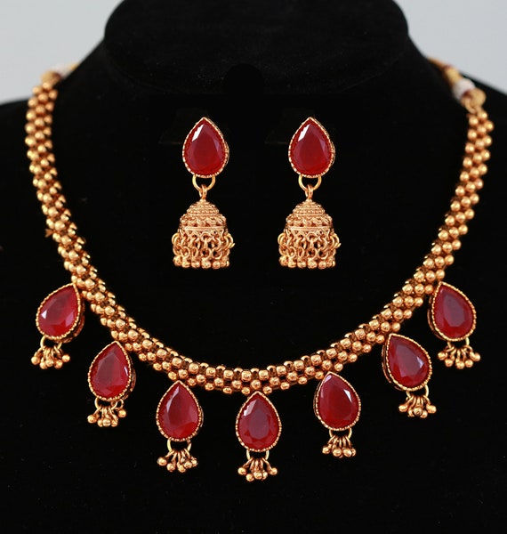 Buy Bodha - By Shivansh Antique Gold Mangalsutra Thushi Necklace Set with  Earrings For Women Online at Best Prices in India - JioMart.
