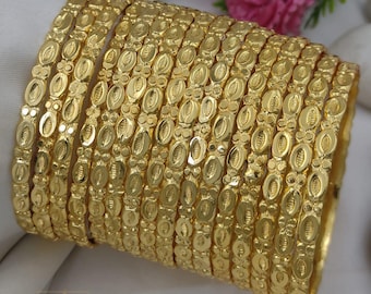 Gold plated indian bangle set of 16| women’s fashion bangles| daily wear lightweight bangles| bollywood bangle set| gift for her