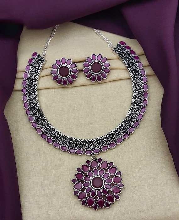 German silver choker best sale necklace