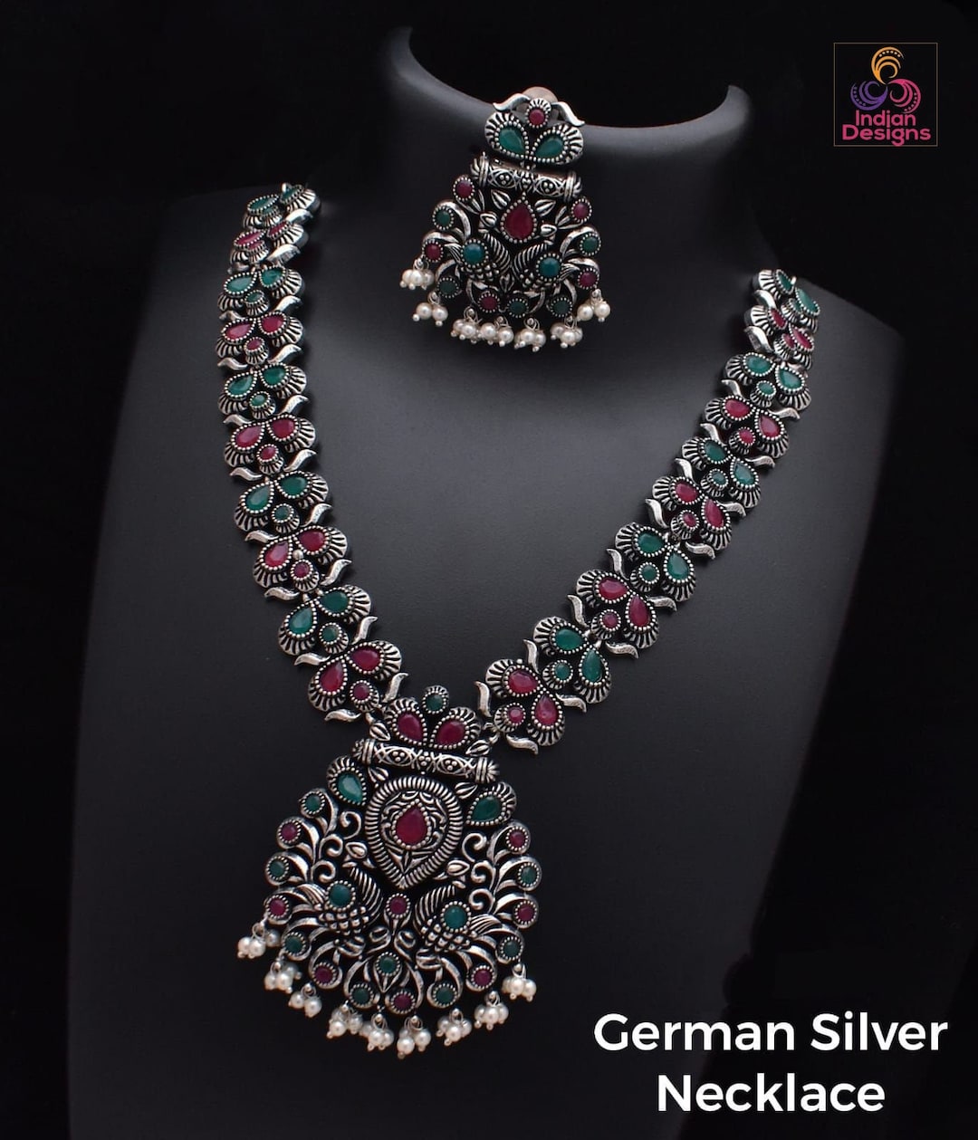 Handmade Antique Oxidized German Silver Necklace main image 1