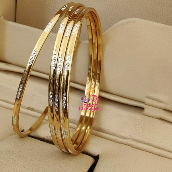 1 Gram Gold Plated Bangle Bracelet set-Light Weight | Daily wear Bangle designs in Best price | One Gram Gold bangle set of 4 | Gift for her