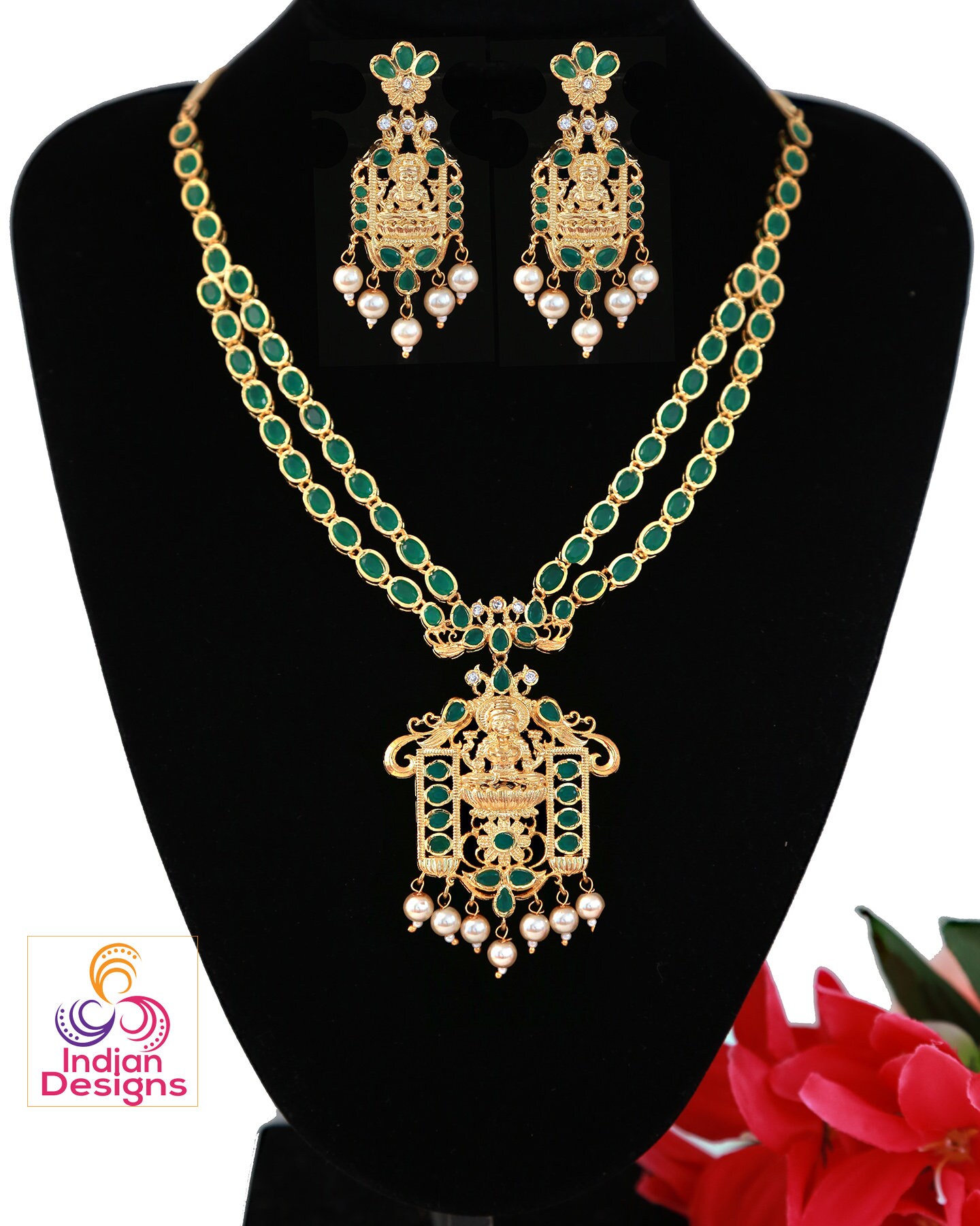 Lakshmi Devi Necklace Designs Gold Necklace Designs With Ruby