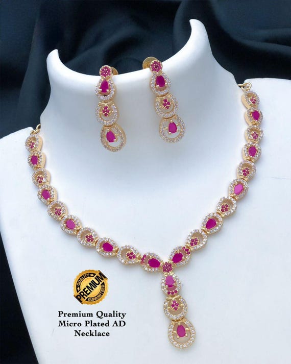 One gram gold american diamond jewellery discount