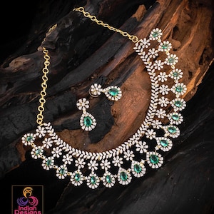 Luxury indian ad stone choker set| purple stone necklace| ruby emerald green cz bridal festive jewelry| statement choker| party wear jewelry