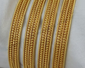 Gold-Plated Daily wear Bangle Bracelets set of 4 |Traditional Indian Jewelry Wedding bangle set |Bollywood Ethnic Bangle set| Gift for her
