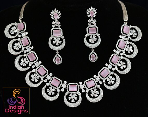 bridal pink diamond necklace