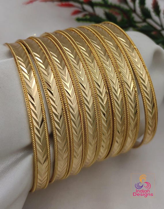 One Gram Gold-plated Daily Wear Bangle Bracelets Set of