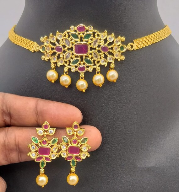 South Indian Choker Necklace Designs 