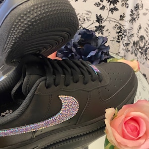 Blinged Air Force Ones (Black)