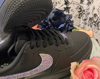 Blinged Air Force Ones (Black)