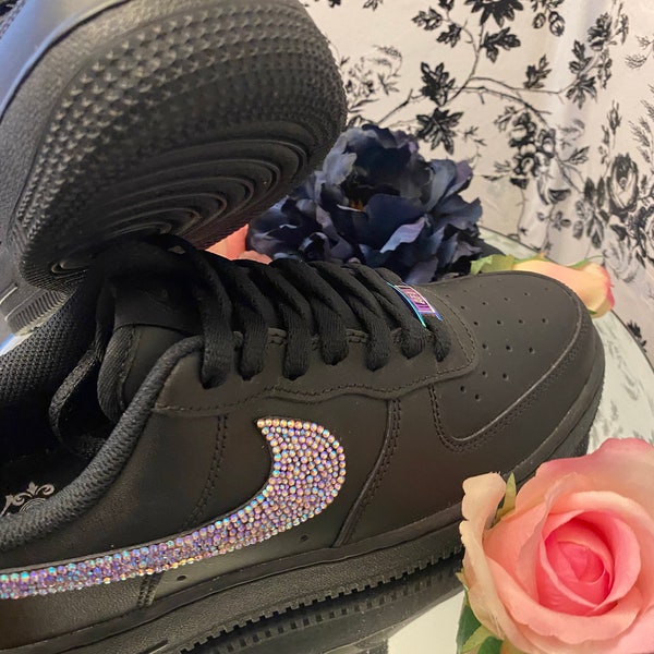 Blinged Air Force Ones (Black)