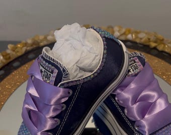 Little Girl Custom Bling Converse (Purple)