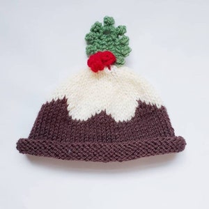 Digital PDF instant download knitting pattern My Little Christmas Pudding Hat cute baby hat festive holidays