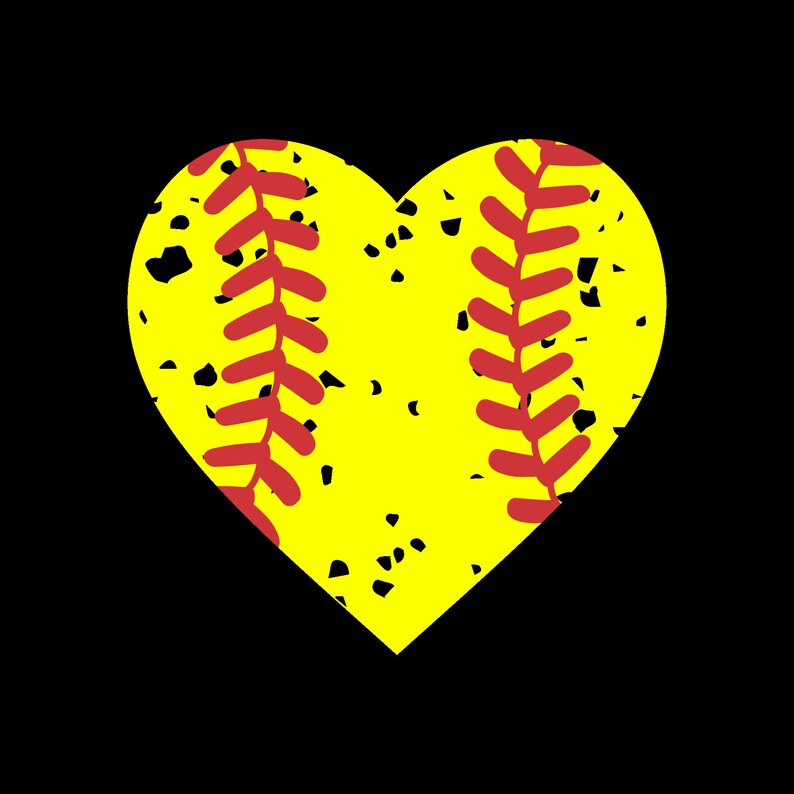 Softball Heart SVG, Softball Heart, Softball Heart Png, Softball Heart