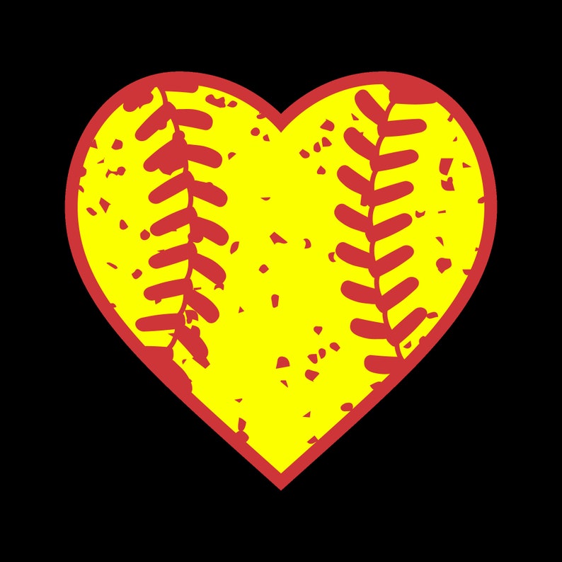 Softball Heart SVG, Softball Heart, Softball Heart Png, Softball Heart