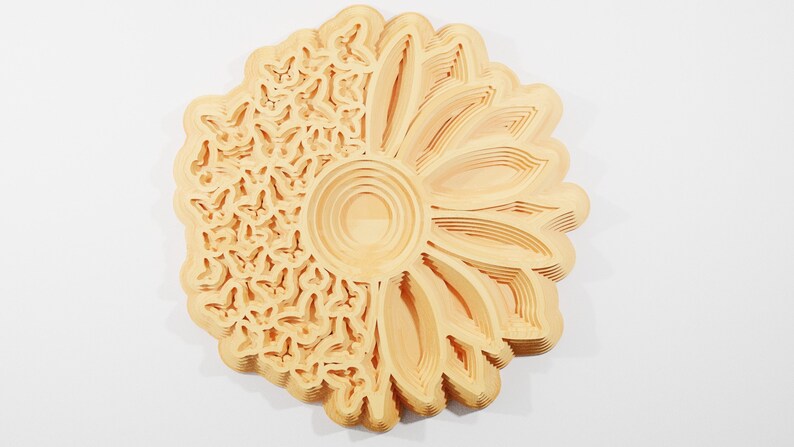 Download Layered Sunflower Butterfly DXF Sunflower Cricut sunflower ...