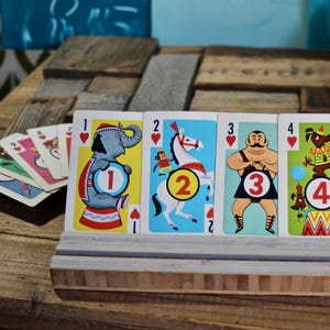 Jeu de cartes Crazy Eights sur le thème du cirque de Whitman des années 1960, jeu de cartes vintage pour enfants, jeu de cartes complet CRAZY 8 s